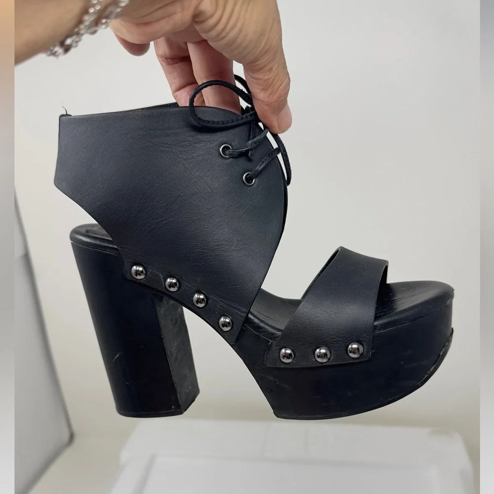 JIL SANDER NAVY Sandals / 36 / 6.5 To 7‎ BLK / Leather Black  5 Inches Tall